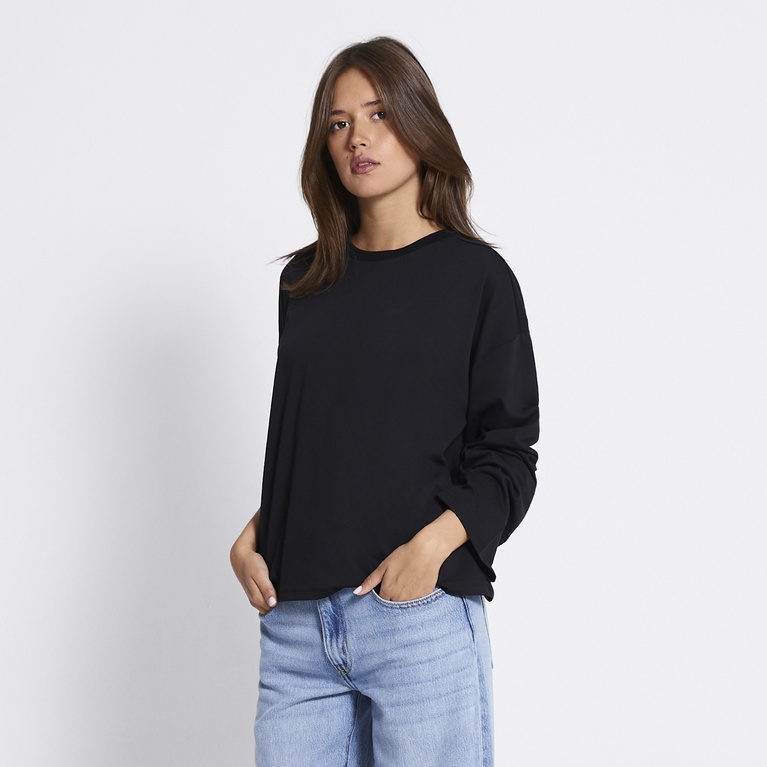 Oversized longsleeve-tee "Bree" Black